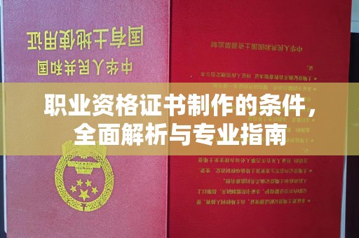 温州职业资格证书制作的条件，全面解析与专业指南